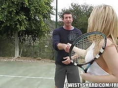 Big booty blond gets fucked after tennis