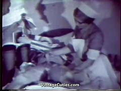 KiloLesbians presents: Sexy nurses healing sick patient with sex (1950s vintage)