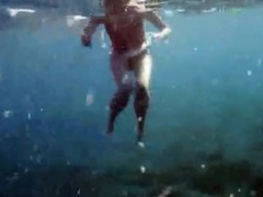 FreeKiloClips presents: Redhead skinny dipping off a boat
