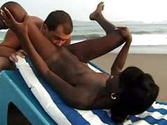 Free-FreePorn.com presents: Interracial couple sex on the beach