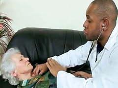 Horny granny patient seduces a black doctor