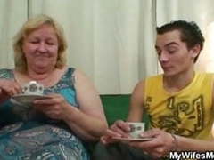 Lingerie Mania presents: Horny granny seduces her son in law while his wife not home