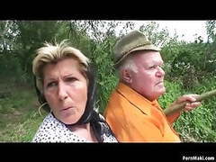 RelaXXX presents: Grandpa fucks busty granny and teen outdoor