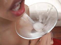 MistTube presents: Old biker tempted young peacherino with mocha skin alexis love and propoesed her to swallow the glass of cum after sex