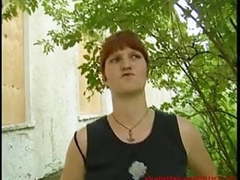 KiloLesbians presents: Amateur chubby teen blows dick outdoor first time