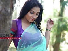 NymphoClips presents: Aranye saree shreemoyee  sky color saree