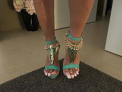 TrannyPool presents: Lofia tona - green high heels