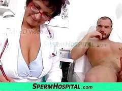 VidsPlus presents: Big natural tits lady doctor greta and her tugjob