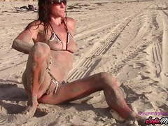 KiloVideos presents: Sofiemariexxx - milf teases passersby naked on the beach