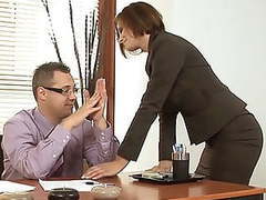 AlphaErotic presents: Horny stepmom visits stepson in the office