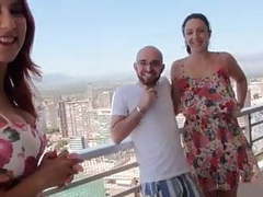 JerkCult presents: Balcony fuck in benidorm between two amateur couples, Blowjob, Brunette, Cumshot, Spanish, Outdoor, Doggy Style, Balcony, Big Tits, Fucking, Couples, Big Cock, Small Boobs, Cowgirl, European, Couples Fucking, Amateur Couples, Amateurs Fucking, Asshole Clo