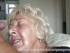 JerkCult presents: British mature amateur takes a huge facial in her own home, 
