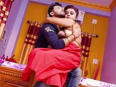 UhEbony presents: Red saree bhabhi has hardcore sex with boss while husband is not at hom