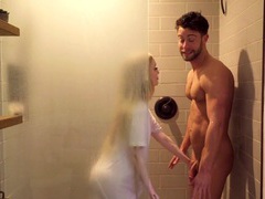 FuckingChickas presents: One of the things emma starletto loves is drooling on a big cock, HD POV, Couple, Hardcore, Blondes, Long Hair, Shower, Wet T-shirt, Small Tits, Missionary, Cowgirl, Handjob, Doggystyle