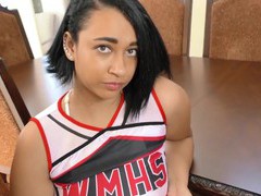 JerkCult presents: Chubby chick emori pleezer gives head and gets fucked good, Couple, Hardcore, Uniform, Cheerleaders, Doggystyle, Blowjob, Missionary, Pussy, Shaved Pussy, Chubby, Big Tits, Natural Tits, Latina