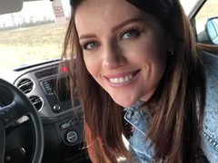 She gave her first blowjob in the car, Babe, Blowjob, Cumshot, Fetish, Public, POV, German, Exclusive, Verified Amateurs