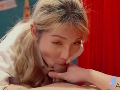 Blonde hot sexy taiwanese girl has sex with her lover.