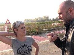 RelaXXX presents: Outdoors teasing leads to car sex with natural tits blonde ruth