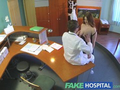 Fakehospital busty new staff member sucking and fucking for job