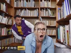 JerkCult presents: Blake blossom gets fucked at the library & gets caught by jenna starr who wants to join for a threesome - brazzers