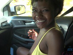 TubeHardcore presents: Noemie bilas having fun while teasing her boyfriend in the car
