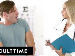 TubeChubby presents: Adult time - naughty doctor emma hix sucks her patient's cock after catching him jerking off!