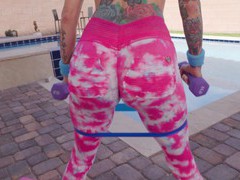 TubeWish presents: Tattooed slut sarah jessie gets her cunt smashed after working out