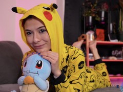 Squirtle is no match for mae rainz and get's destroyed in her squirt!!! - oiled and dripping!!!!