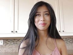 NymphoClips presents: Jade kush lets her stepdaddie fuck her hairy bush and cum inside
