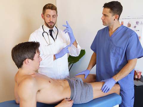 JerkCult presents: Patient isaac parker gets double creampie by doctor johnny ford and quin quire - doctor tapes
