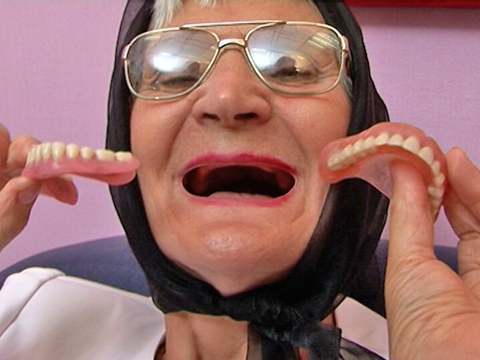 JerkMania presents: 75 year old hairy grandma orgasms without dentures