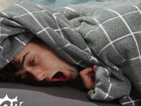 JerkMania presents: Joey mills hides under the blanket so trevor brooks fucks his ass instead of the plastic toy - twinkpop
