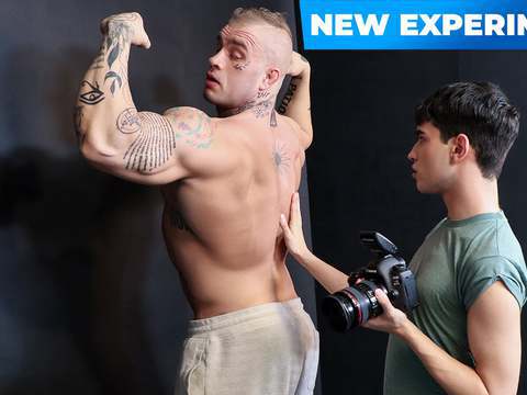 TargetVids presents: Hunk tattooed model davin strong drills photographer's ass and makes him cum on his dick - sayuncle