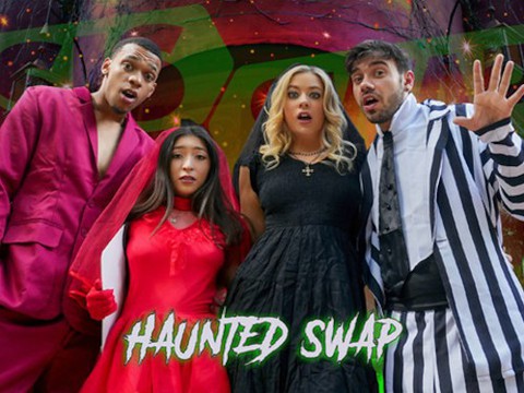 The haunted house of swap by sisswap featuring river lynn & amber summer - teamsheet halloween