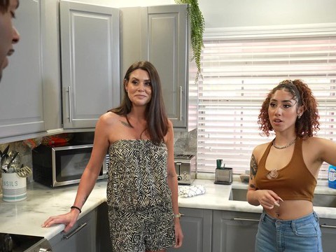 Ffm threesome with cock hungry kira perez abby somers. hd video