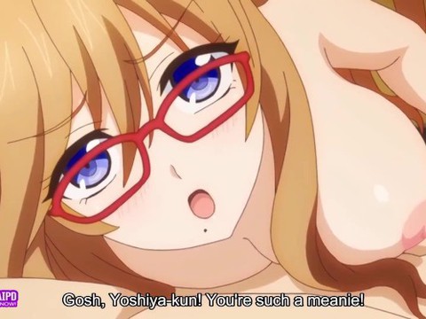 Busty glasses babe gets her doggystyle position with her lover  anime hentai 1080p