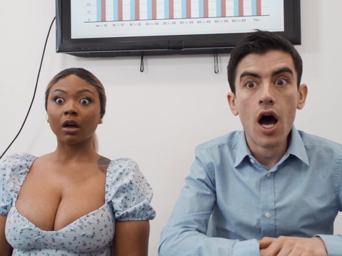 Interracial fucking in the office with naughty avery and zoe