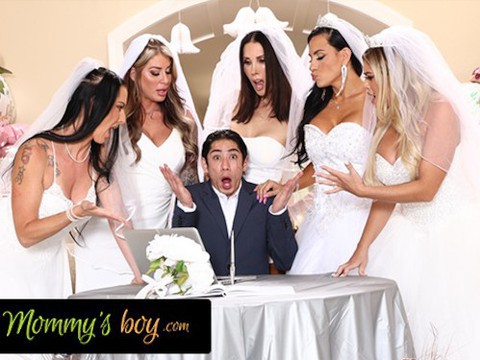 Mommy's boy - furious milf brides reverse gangbang hung wedding planner for wedding planning mistake