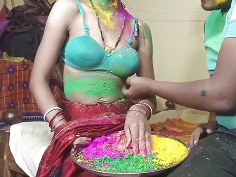 UhFuck presents: First time holi celebrate with beautiful indian bhabhi