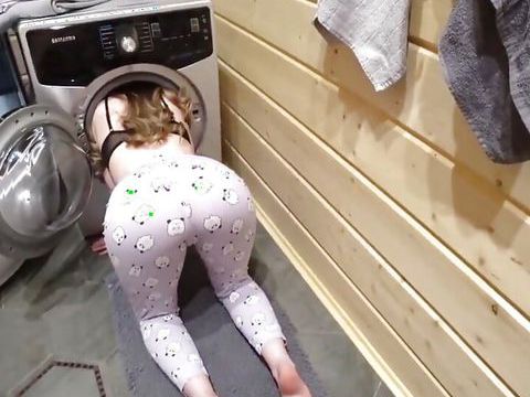 JerkMania presents: Sexy babe stuck in the washing machine and fucked - anny walker