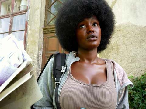 CrocoPost presents: Czech streets 152: quickie with cute busty black girl