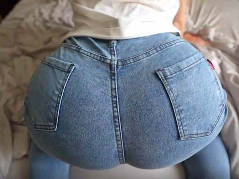 KiloTube presents: Slutty girl in ripped jeans with a big ass takes a fat dick in her tight pussy