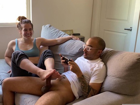 MistTube presents: Brunette abbie maley enjoys while sucking her boyfriend's cock
