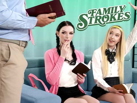 KiloLesbians presents: Sinful step daughter dresses up like a slut to be spanked and fucked - family strokes