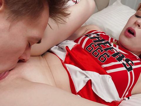 TubeWish presents: Redhead cheerleader bringing steamy fantasies to life together with her bf