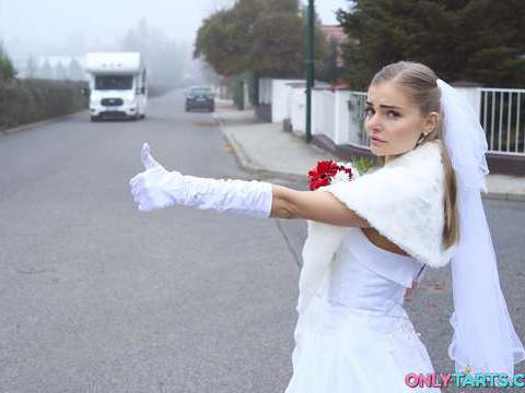 CrocoPost presents: Shock content sexy bride fucks random van driver on marriage day