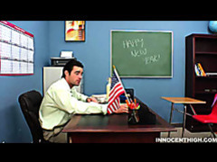 MistTube presents: Naughty schoolgirl gets on her teachers table