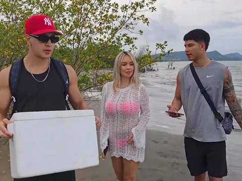 Find-Best-Pussy.com presents: Threesome on the beach with stepbrothers - danner mendez - tatiana alvarez - max betancur