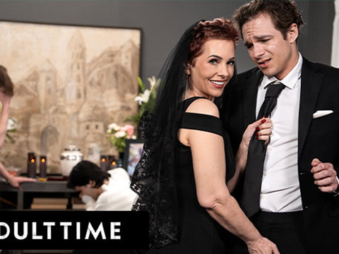 Free-FreePorn.com presents: Adult time - horny tattooed gilf ruby lynne caught fucking big dick stud during her hubby's funeral!