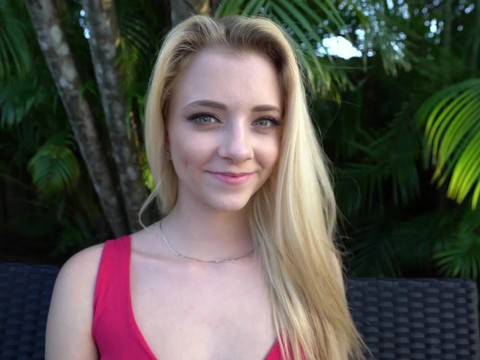 Free-FreePorn.com presents: Blonde neighbor riley star wants into the pool and offers her pussy